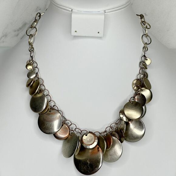 Chico's Multi Tone Beaded Bib Necklace - Picture 1 of 10
